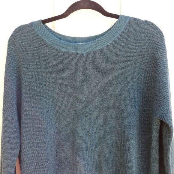 BCBGeneration Sweater Metallic Teal Oversized Slouchy High Low Size M/L - Picture 7 of 14